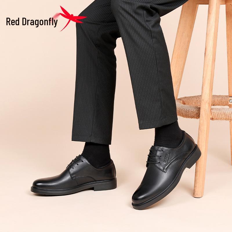 Мужские ботинки Дерби из натуральной кожи Red Dragonfly - Формальная обувь для бизнеса и свадьбы