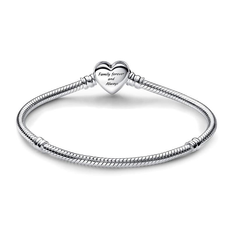 Pandora MOMENTS Сияющий Вечный Концентрический Браслет Змеиная Кость Мужской и Женский Один Стиль Парный Стиль Серебро 592645C01
