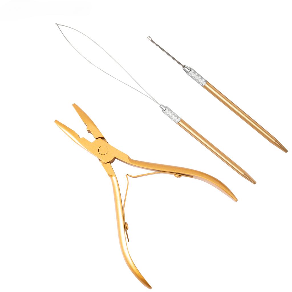 Набор матовых черных инструментов для наращивания волос, набор плоскогубцев для наращивания волос, инструмент для салона