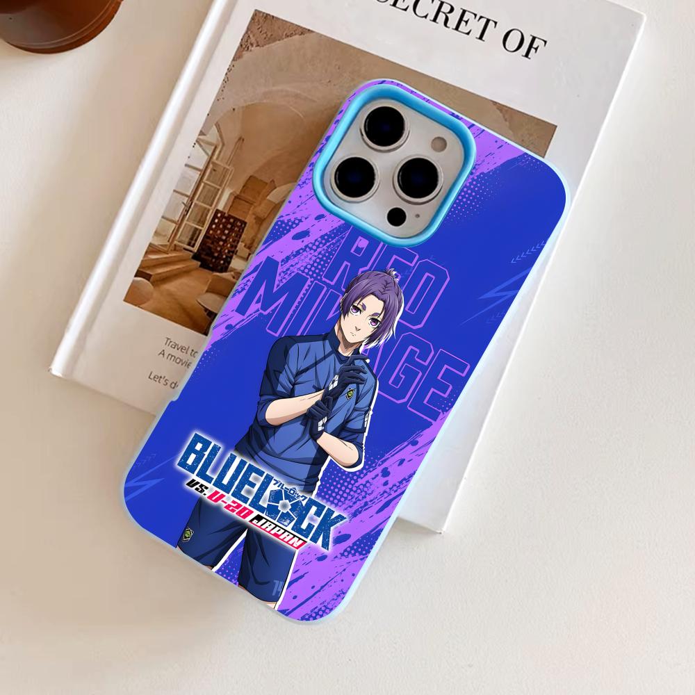 Blue Lock Рио Микаге Гелевый Двухслойный Светло-синий Чехол для Мобильного Телефона для iPhone 17 16 15 14 13 12 11 Air Pro Max Plus Защитный