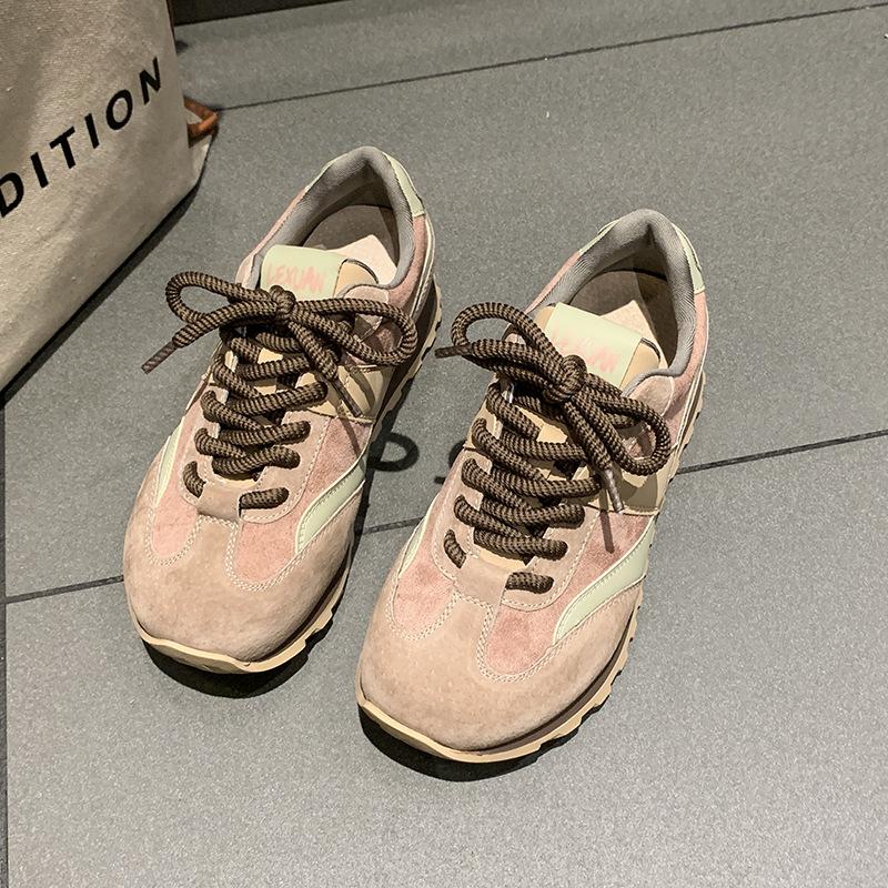 Платформа повседневный шикарный универсальный платформа папины туфли женские 2025 новые осенние ретро студенческие легкие кроссовки