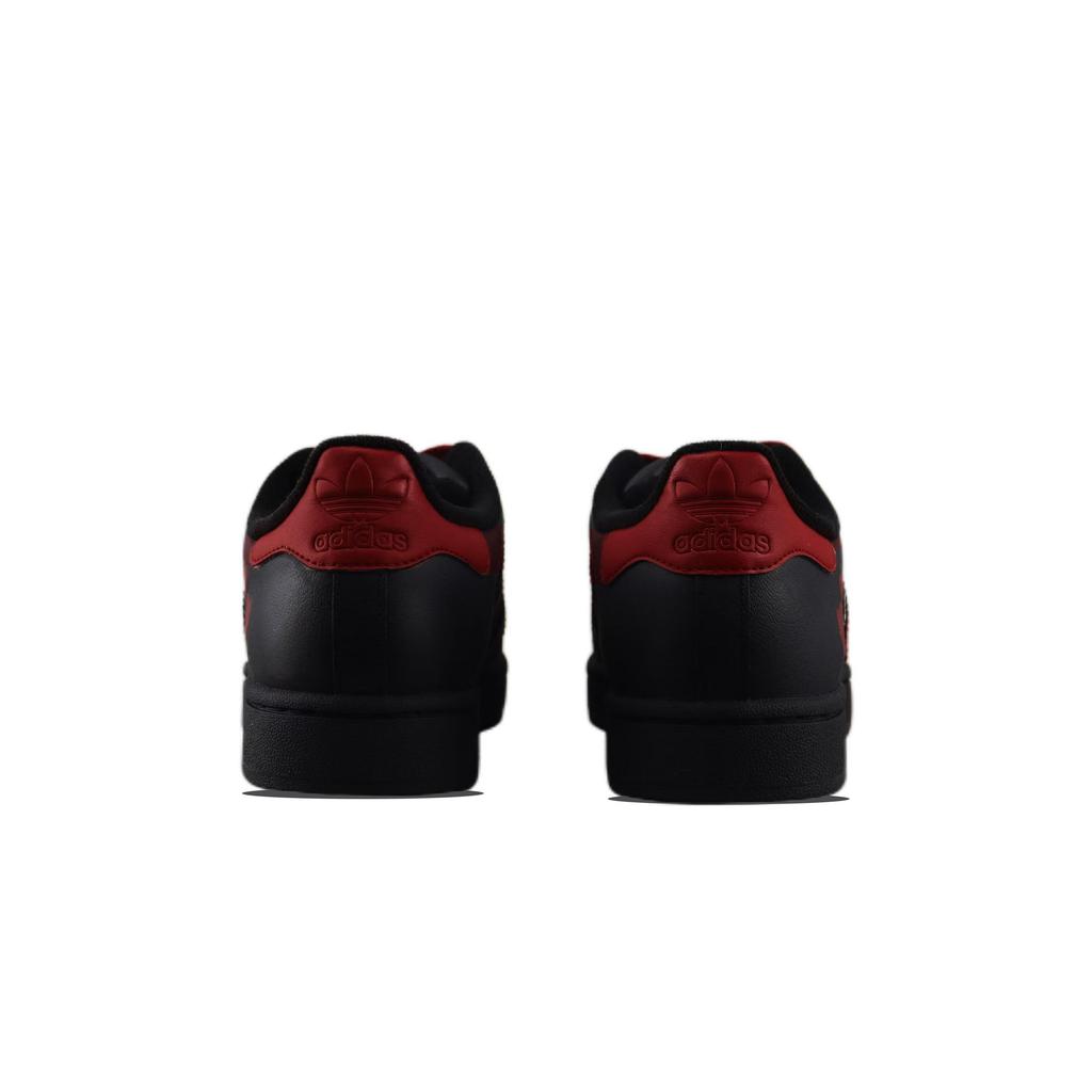 Adidas Originals Superstar 2 Slip Resistant Abrasion Resistant Low top Casual Shoes Unisex Black Red JH9977(Team129-)