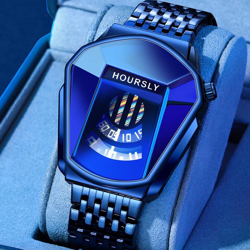 Мужские кварцевые водонепроницаемые наручные часы из сплава HOURSLY для мотоциклистов TikTok