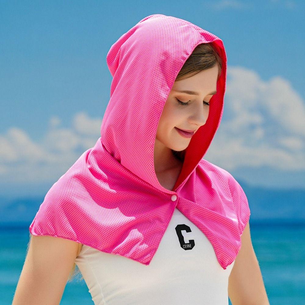 Solid Color Sunscreen Shawl Towel Cycling Cap Elastic Outdoor Sun Hat Sports