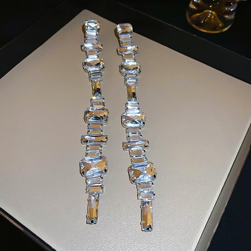 Серьги-подвески с серебряной иглой, бриллиантовым цветком, каплей воды и кисточкой, преувеличенные серьги, легкая роскошь, премиальные серьги для женщин