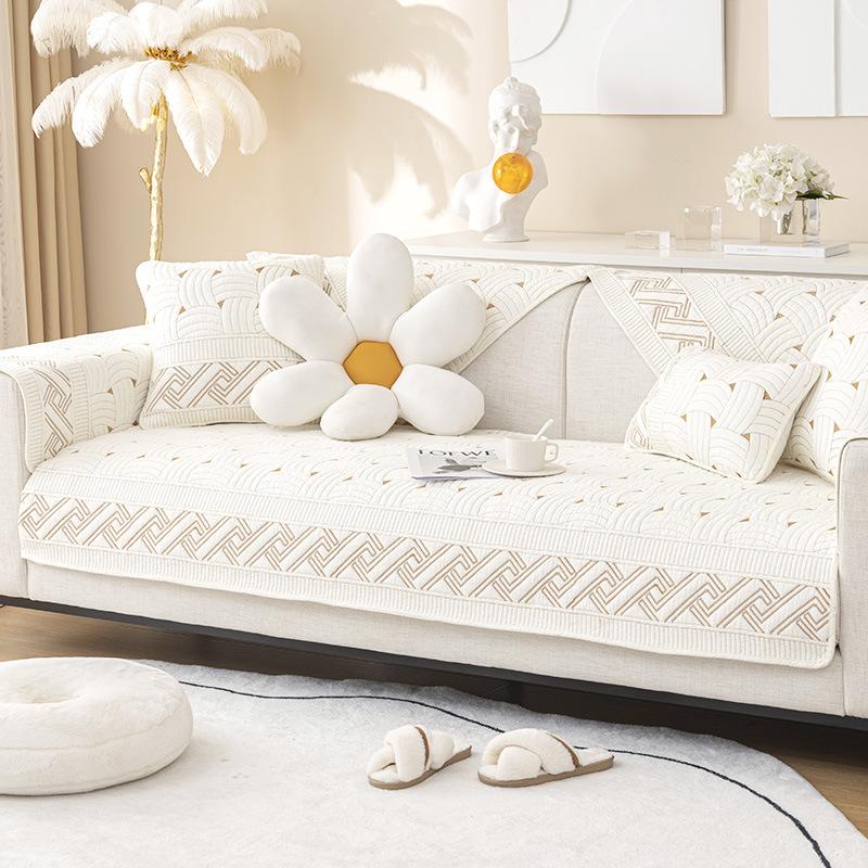 Подушка для дивана на все времена года, тканевая нескользящая кожаная подушка для сиденья, нескользящий современный простой чехол для дивана, тканевое полотенце