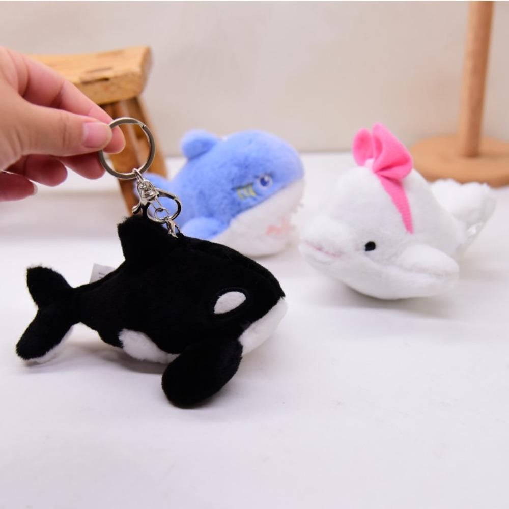 Shark Animal Beluga Plush Keyring Marine Animal Orca Plush Keychain DIY Trinket   Toddlers