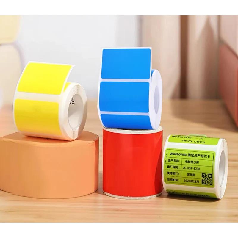 Niimbot M2/M3/B32/Z401 Color Label Printing Paper Thermal Transfer Fixed Asset Barcode Self-adhesive Circular Stickers