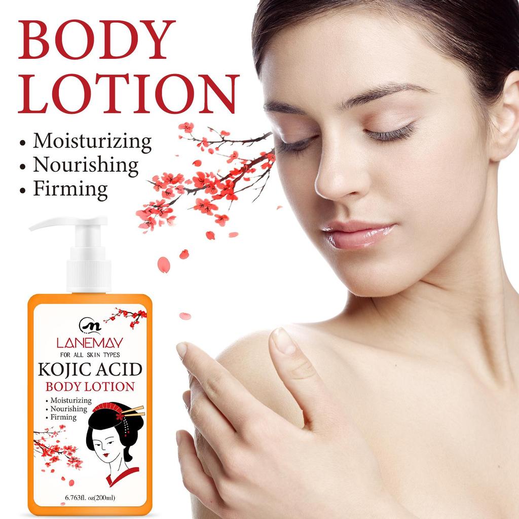 Лосьон для тела с койевой кислотой для женщин - глубоко увлажняет и питает кожу тела, мгновенно подтягивает и укрепляет кожу, 200 мл