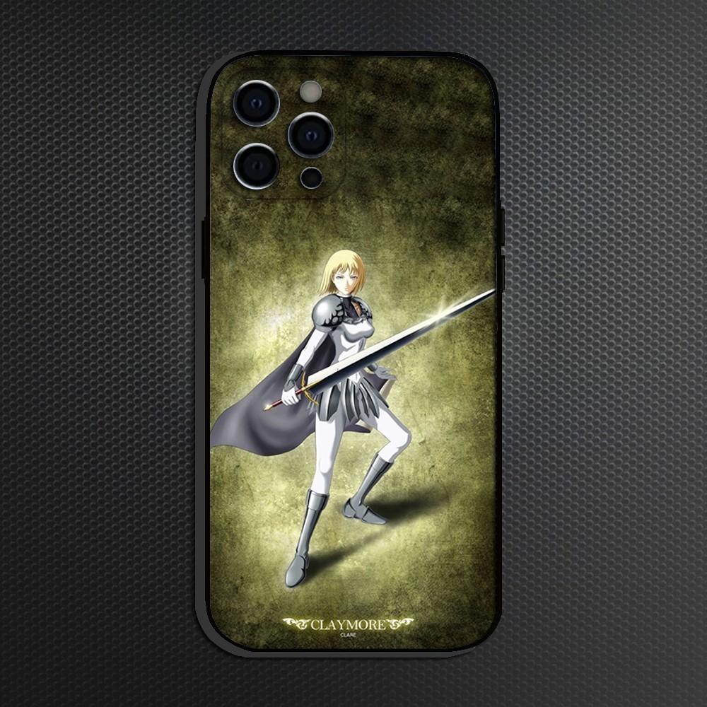 Аниме C-Claymore Клэр Чехол для телефона для iPhone 16,15,14,13,12,11 Plus,Pro Max,XS,X,XR,SE Мягкий силиконовый Черный чехол