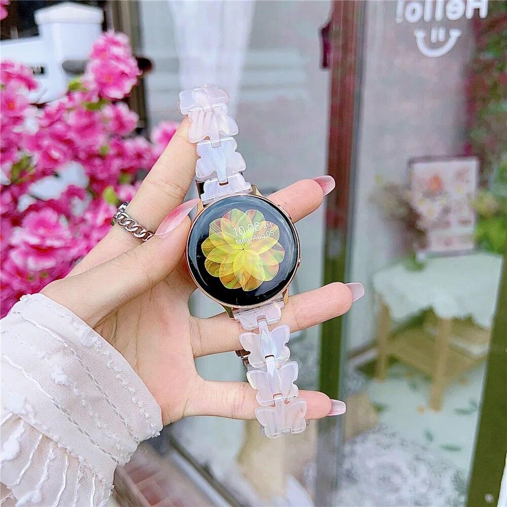Ремешок из смолы в стиле бабочки 20 мм 22 мм для Huawei Watch 4 Pro GT2/3Pro 46 мм ремешок для часов Garmin Vivoactive 4/Venu 3 2 браслет модный ремень Galaxy Watch6