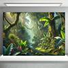 1 piece of tropical jungle background wall hanging cloth, room and studio props - multi-purpose home decoration banner