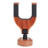 Guitar Wall Mount Hanger Holder Solid Wood Base Plastic Rubber Hook Body (Red Wood Color)