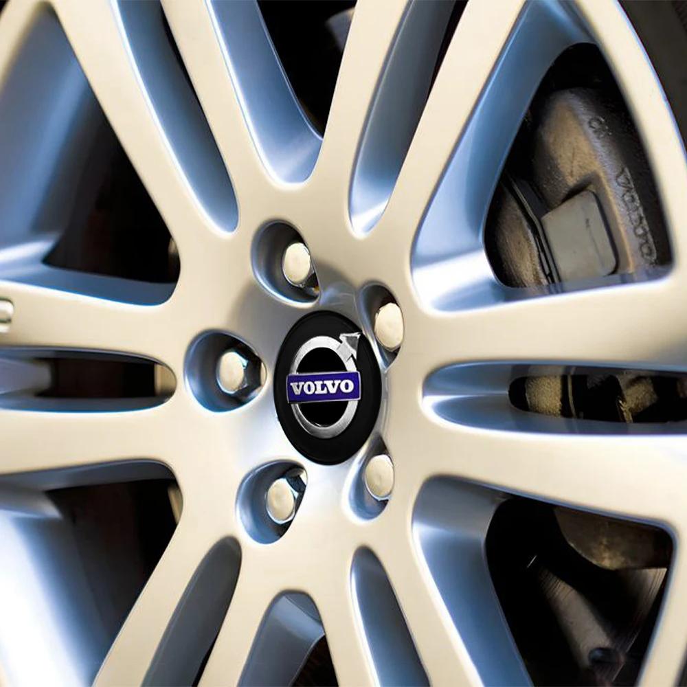 4pcs 64MM Original Hubcap Car Wheel Center Hub Cap Covers Covers Emblem Replacement For Volvo Rdesign T6 AWD C30 C70 S40 Styling xkcp12