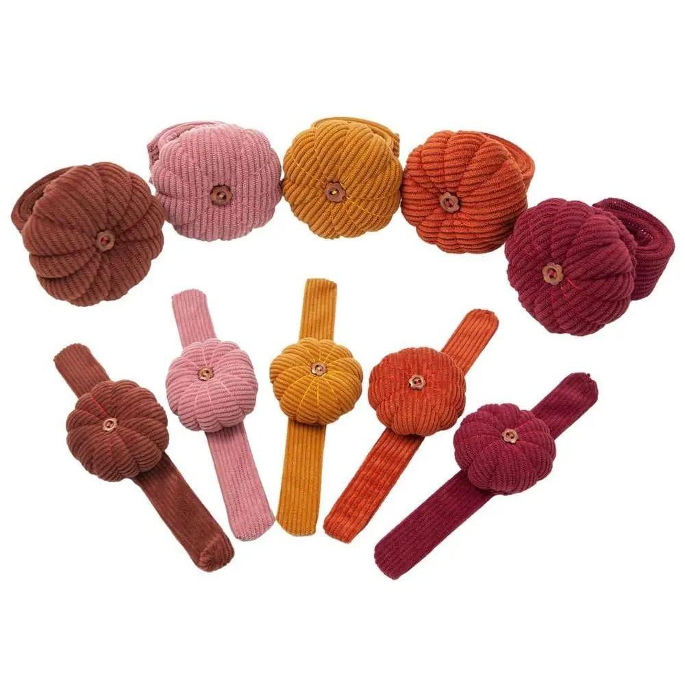 Pumpkin Shaped Wrist Pin Cushion With Elastic Wrist Belt Needle Pillow Needle Cushion Needlework