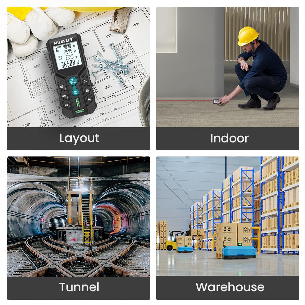 Mileseey Лазерный дальномер D2 Laser Trena Высококачественная лазерная рулетка 40M 60M 80M 100M 120M Измерительная лента