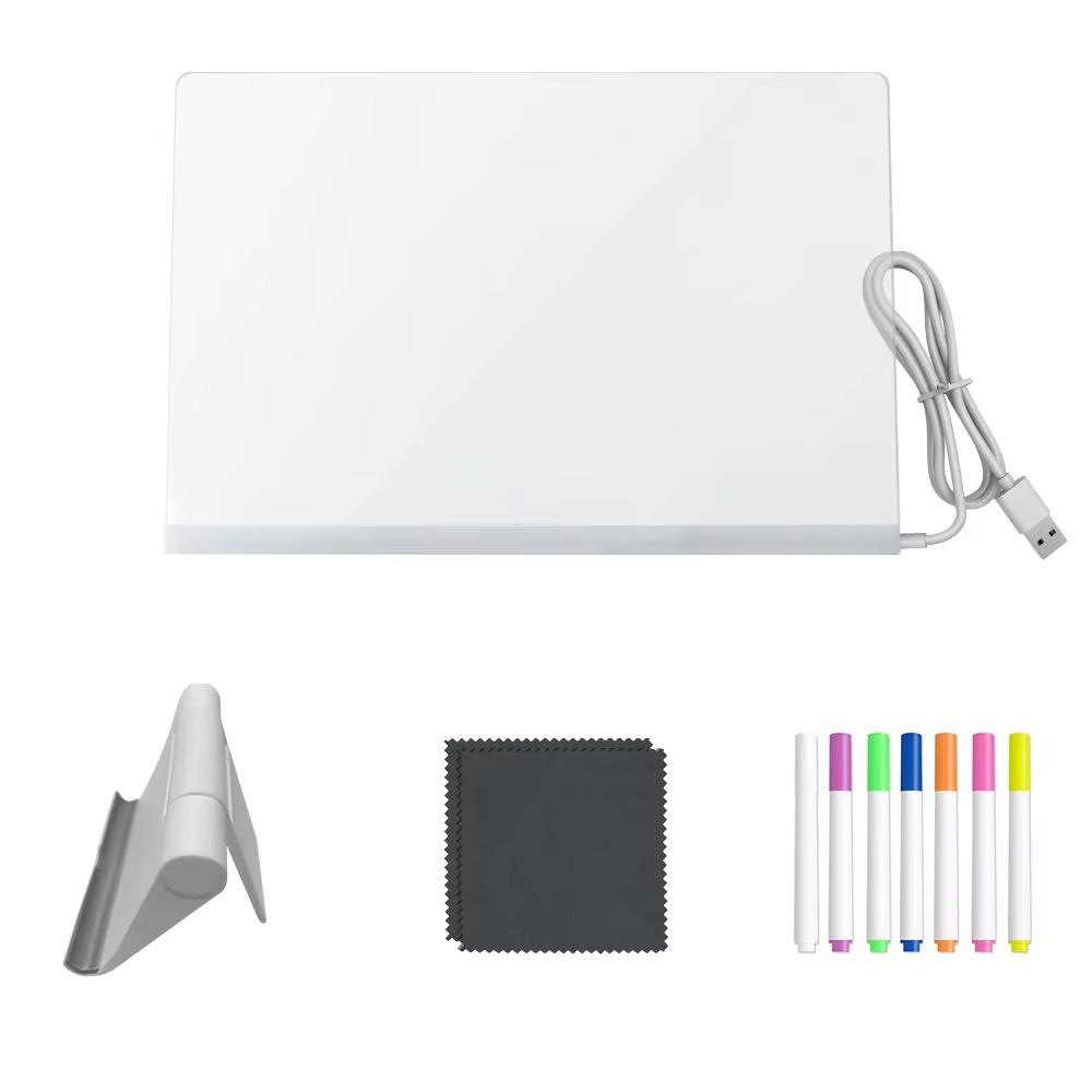 Colorful 7 Pens LED Note Board with Night Light USB Power Children's Drawing Board  Bar Advertising