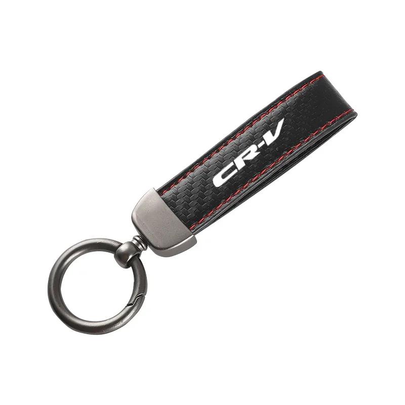 AAALW1 Leather car keychain horseshoe buckle jewelry key chain for Honda crv 2007 2015 -16 2017 2018 2019 2020 with logo  Accessories