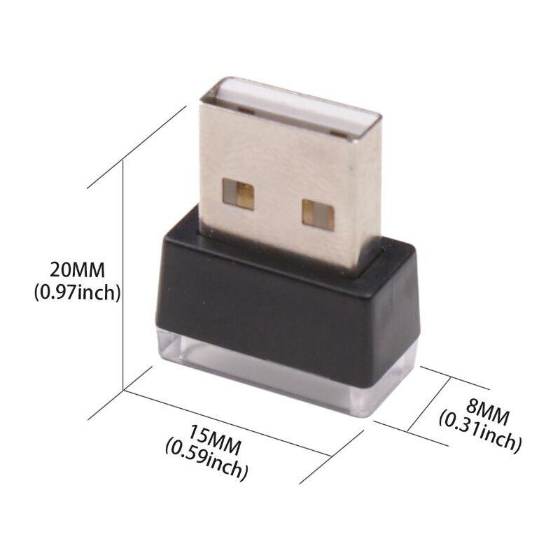 4x Автомобильные мини USB светодиодные атмосферные огни Декоративная лампа Синий и красный Фиолетовый Белый Внутренний Светильник Портативный ПК Plug