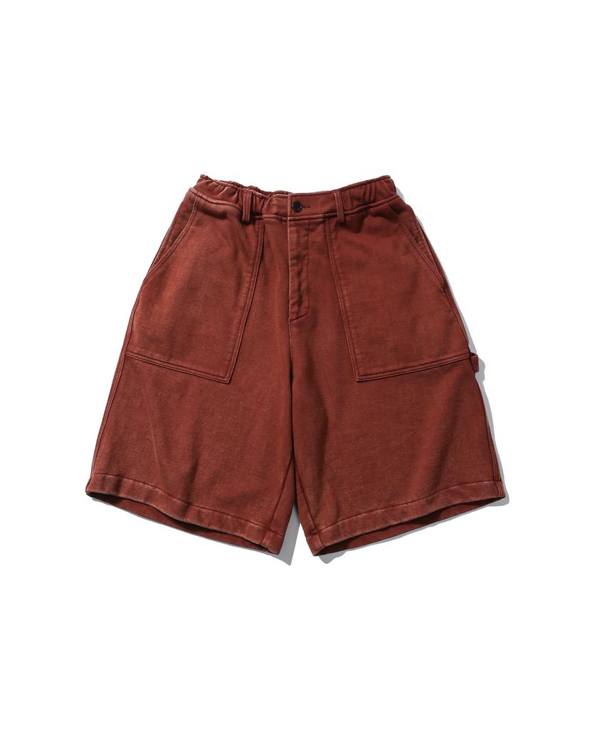 ANGLAN Washed Work Sweat Shorts - Washed Red