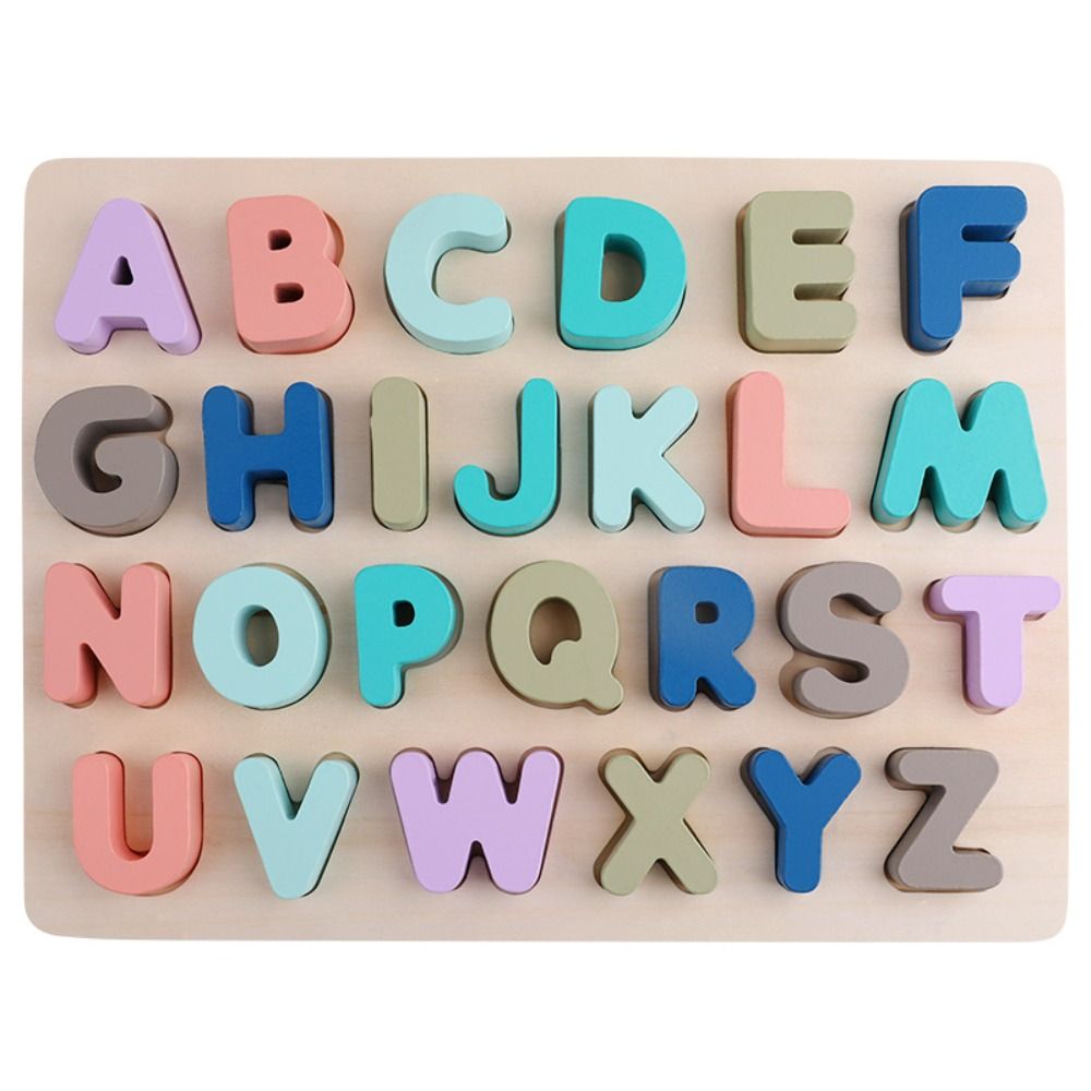 Matching Games Alphabet Number Puzzle Mathematics Kids Puzzle Toys 3D Wooden Board Birthday Gift