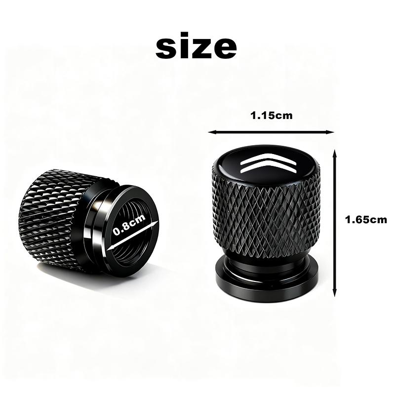 NRWH5 4pcs car tire valve caps, knurled design, aluminum tire air valve caps For Citroen C2 C3 C4 DS5 DS7 Xsara Berlingo Saxo Picasso