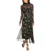 Womens Ferragamo Silk Midi Dress  36 Black