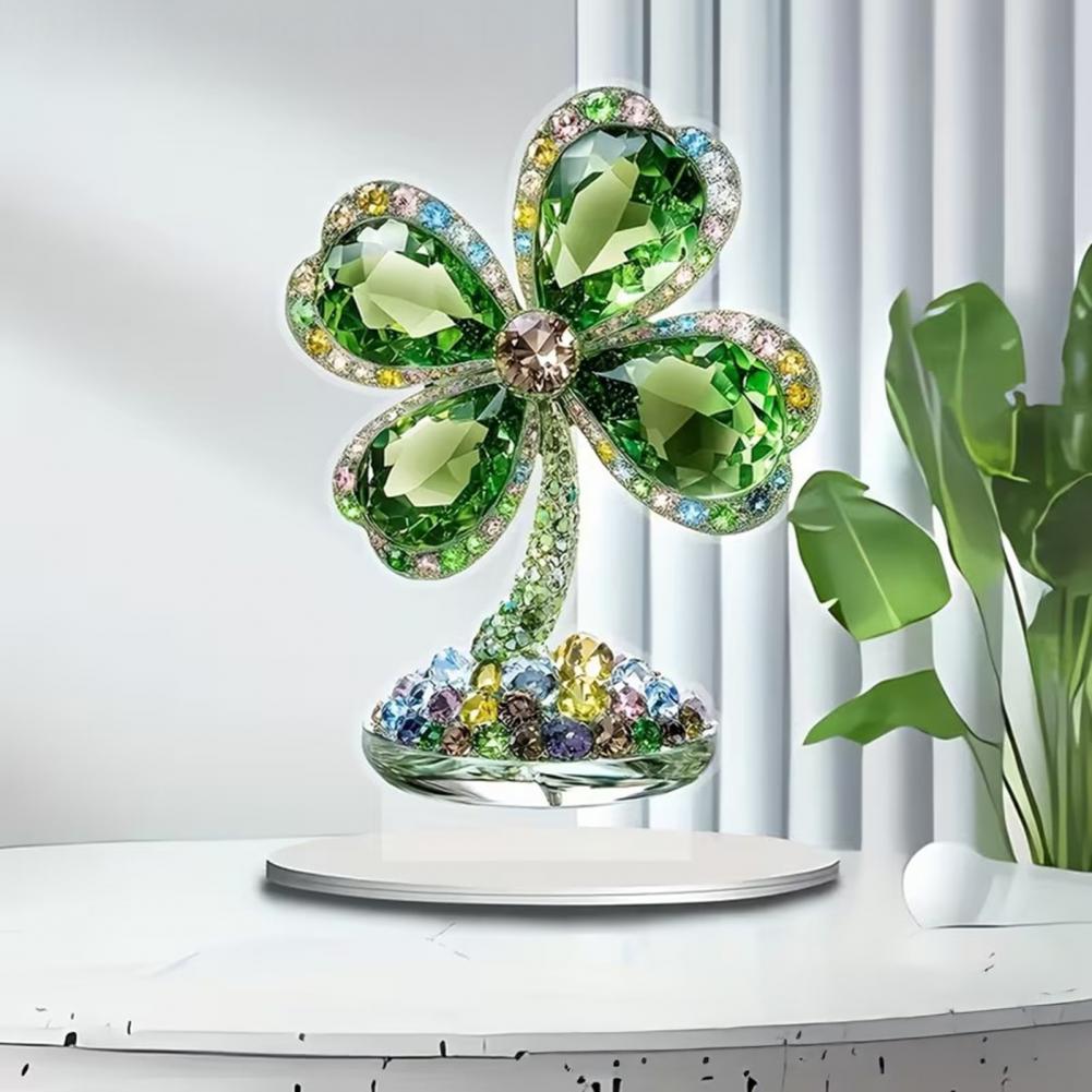 St. Patrick's Day Acrylic Table Sign 2D Irish Shamrock Leprechaun Tabletop Ornament for Home Desk Shelf Decor