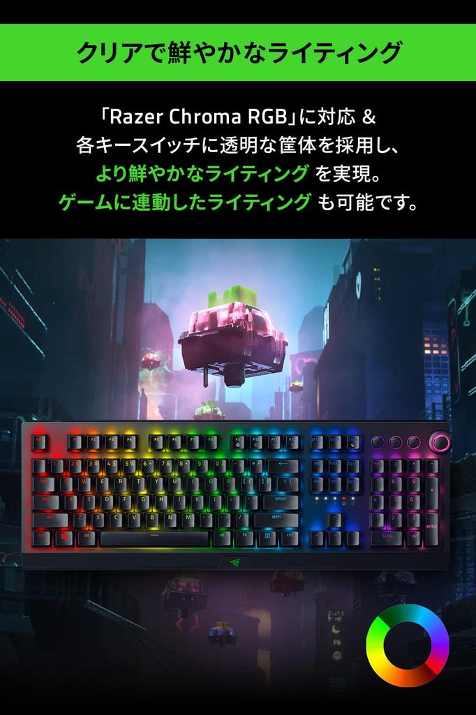 Razer Blackwidow V3 Pro JP Green Switch Беспроводная игровая клавиатура Механическая зеленая ось Chroma RGB Японская раскладка Авторизованный дистрибьютор Гарантия
