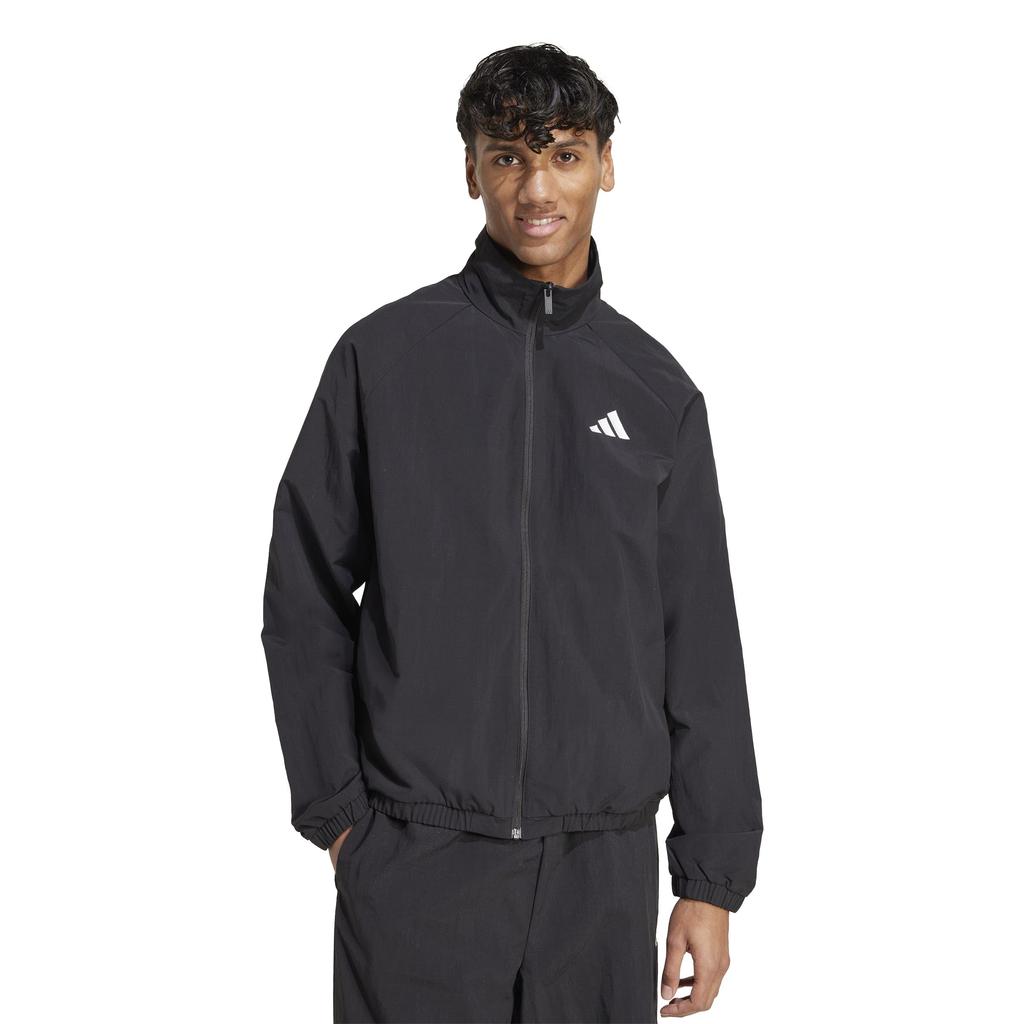 Adidas Essentials Woven Track Top JVI50 Men's Windbreaker, Black/White (JM1772)