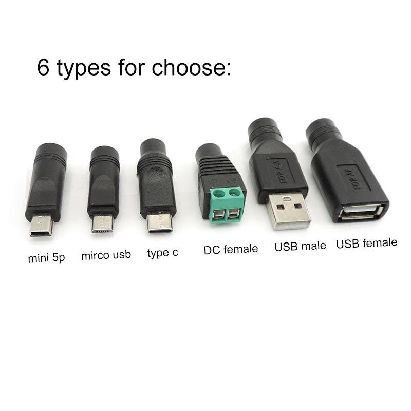 USB 5 В в постоянный ток 5 В 9 В 12 В Micro USB Mini 5-контактный Тип C «папа» и «мама» Power Boost Line Plug Step UP Модуль преобразователя Кабель-адаптер q1