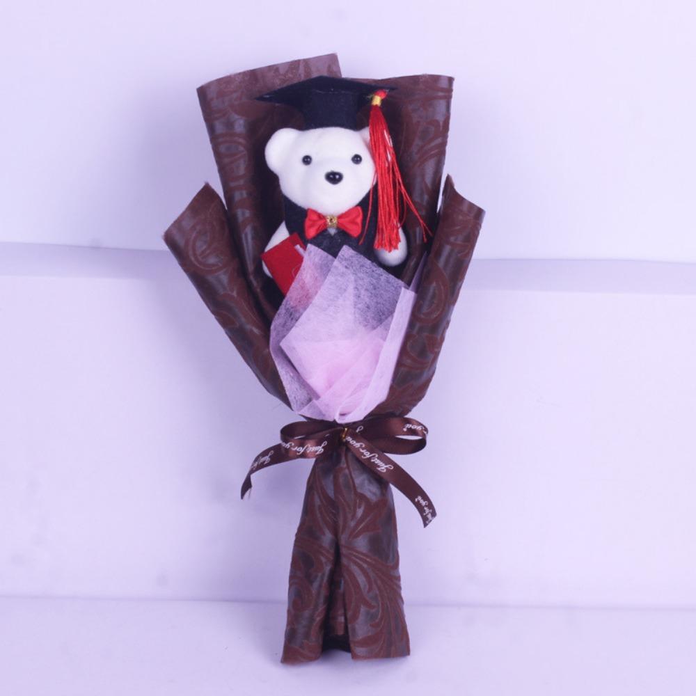 Plush Bear Bear Plush Bouquet Bouquet Decoration Doctoral Bear Toy  Graduation Season