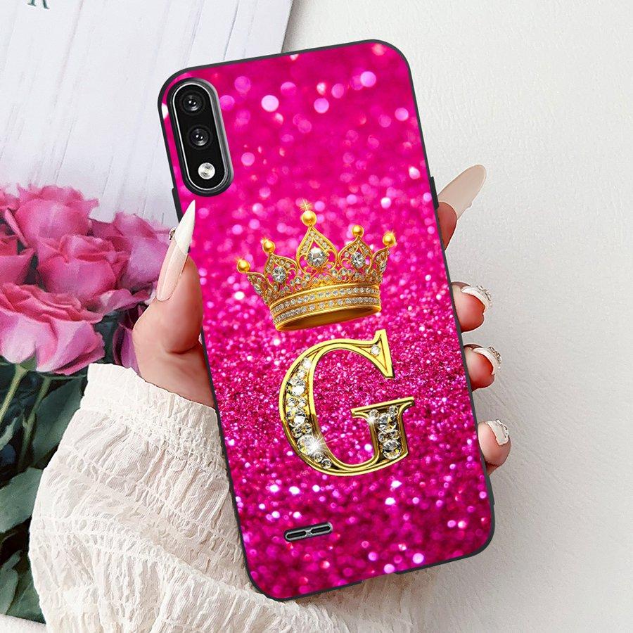 For LG K22 2020 Phone Case Crown Letter Painted Back Cover For LGK22 K 22 LM-K200 LM-K200B Soft TPU Black Silicone Coque Funda