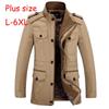 Spring Autumn Men Jacket Solid Color Stand Collar Mid-Long Jacket Coat Plus Size