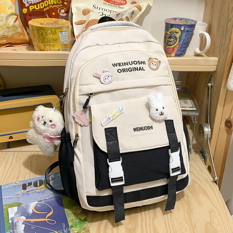 School Bag Children's Primary School Students Color Matching School Backpack Female Middle School Students High Quality Fashion Junior High School