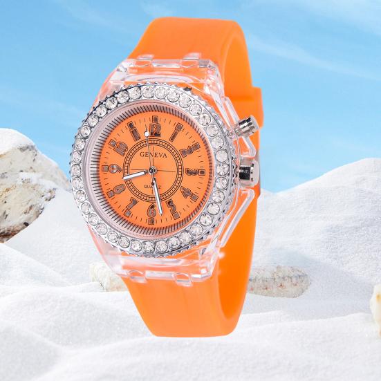 Yousheng Stylish LED Fluorescent Couple Watch Accurate Time Clear Reading Luminous Display Comfortable To Wear Watch