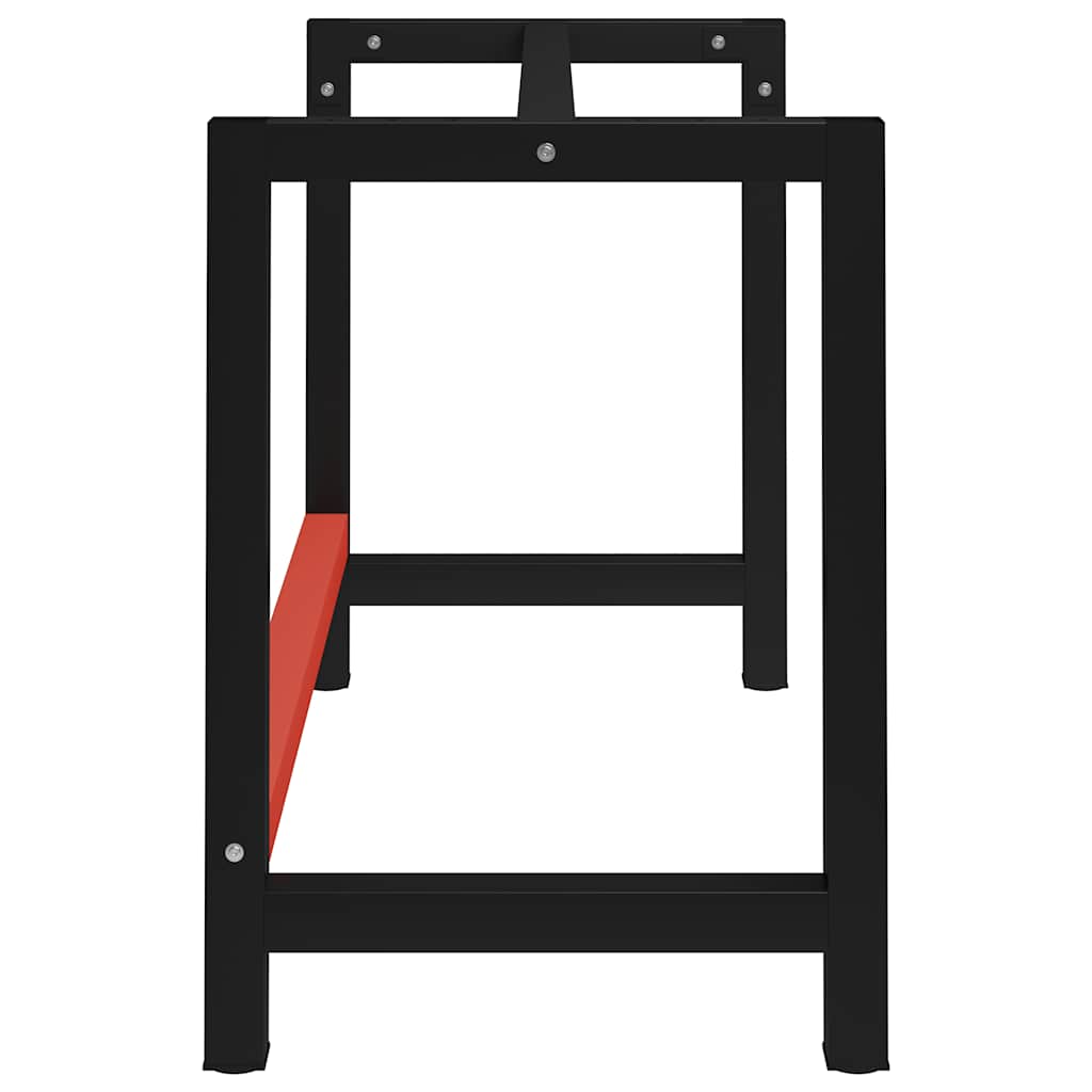 vidaXL Werkbankgestell Metall 120x57x79 cm Schwarz und Rot