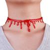 Metal Bloody Collar Resin Halloween Bloody Choker Prank Gift Halloween Decoration Necklace  Women