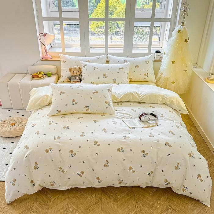 100% Cotton Printed Duvet Cover Set with Pillowcases - Floral Style Bedding Set Breathable  Hypoallergenic Machine Washable