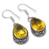 Citrine Gemstone 925 Sterling Silver Gift Jewelry Earring 1.42"