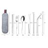 Travel Dinnerware Set Portable Cutlery Camping Dinner Sets Stainless Steel Tableware Rainbow With Straw Kit Brush Chopstick Bag
