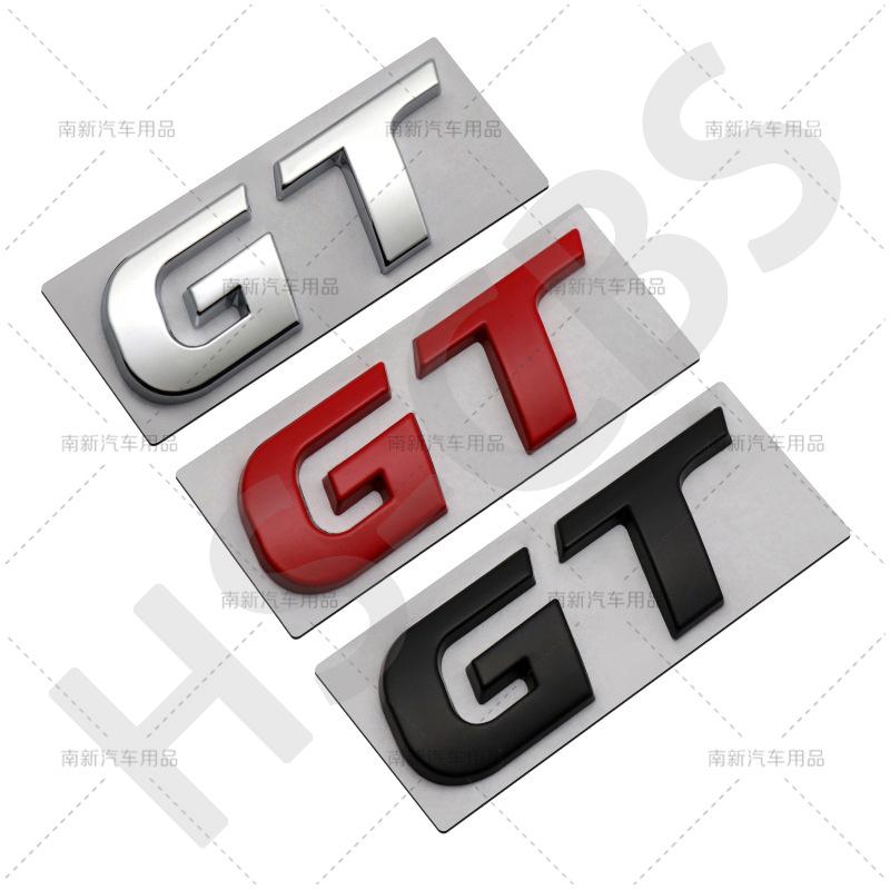 WDC5 1Pcs Metal 3D Car Rear Trunk GT Emblem Logo Auto Door Fender Badge Tailgate ogo GT Car Body Decorative Stickers Accessoires