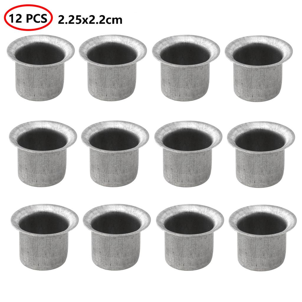 12 Pcs Mini Candle Jars Round Metal Candle Cups Tea Light Tins DIY Tealight Holders Home Decor DIY Handmade Candle Containers