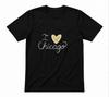 I Love Chicago Town Love Chicago American Graphic Tee Unisex Black T-shirt