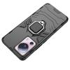 Xiaomi 13 Lite Ring Armor Case - Rugged Black Cover with Magnetic Ring Holder