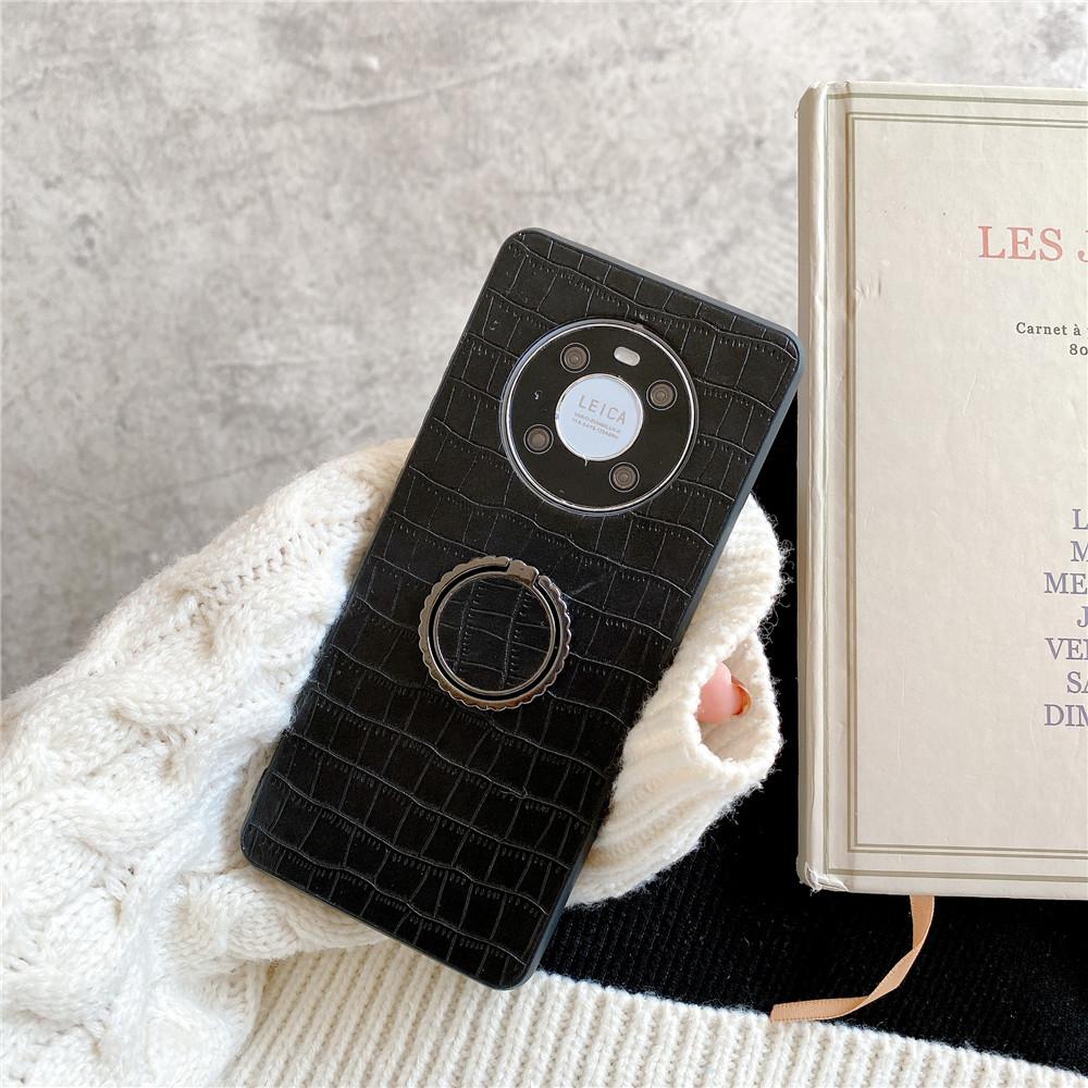 Противоударный чехол с крокодиловым рисунком и подставкой для кольца для Huawei P40 Lite E Samsung A30 iPhone 12