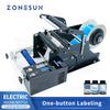 ZONESUN ZS-TB50SM Полуавтоматическая машина для этикетирования стеклянных банок Шампунь Сок Пластиковая круглая бутылка Самоклеящаяся машина для этикетирования