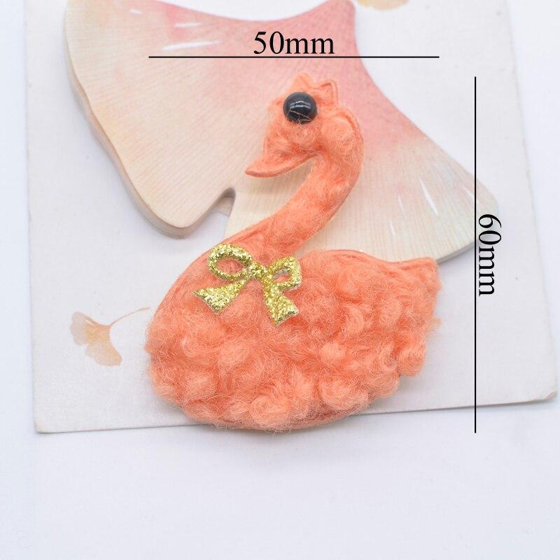 6 шт., плюшевые аппликации в виде лебедя, скрапбукинг, сделай сам, наклейки, нашивки с плоской задней частью, украшения, аксессуары