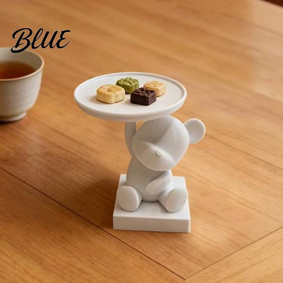 Арт Декор Коллекционный 3D Печатный Белый Медведь Подставка-Лоток для Хранения Милое Животное Держатель для Колец и Блюдце для Украшений Минималистичный Настольный Органайзер для Ключей Монет Мелочей,