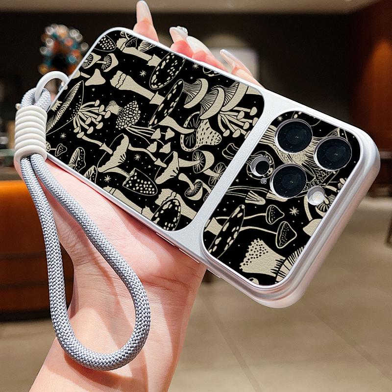 Кожаный чехол-шнурок с цветочным узором для iPhone 18 Pro Max 17 16 15 14 13 Pro Max, Роскошный гибридный чехол из TPU+PU, Противоскользящий, Мягкий чехол для телефона